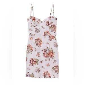 Floral Corset Mini Dress | Floral Mini Dress | Linen Summer Dress